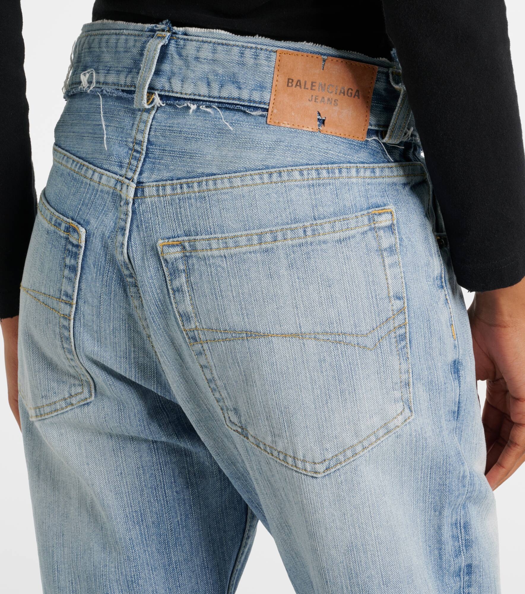 Low-rise faded straight jeans - 6