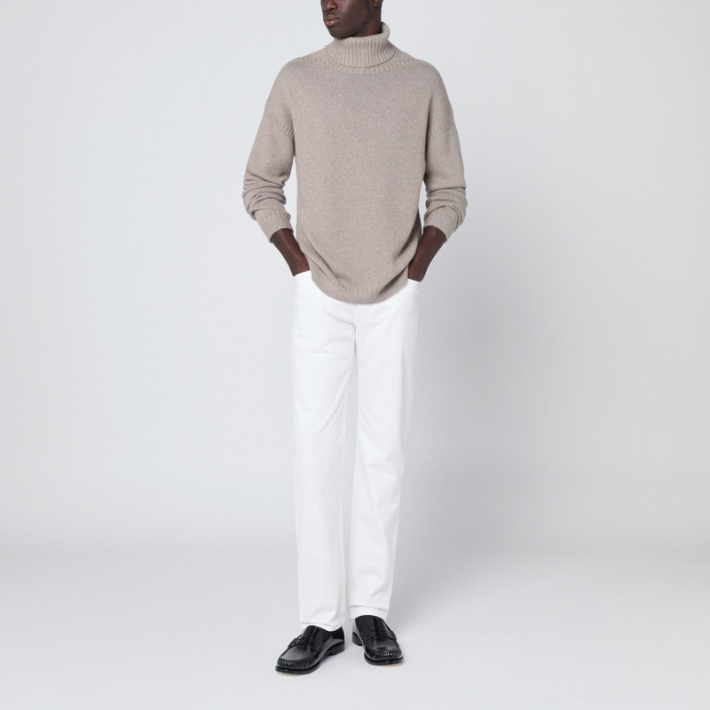 Loro Piana Greige cashmere turtleneck sweater outlook