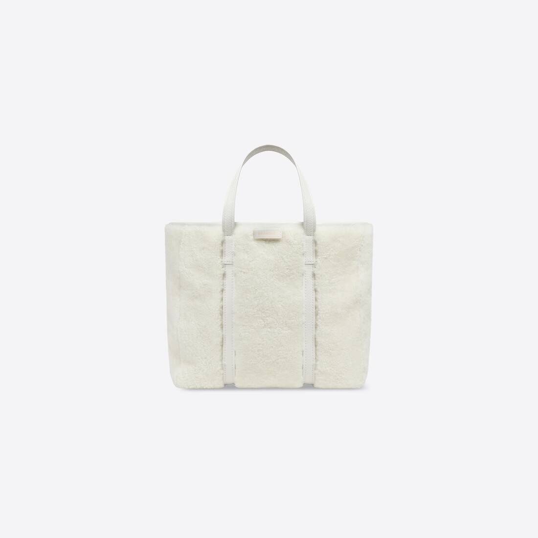 Women's Barbes Medium East-west Shopper Bag In Shearling in White - 1