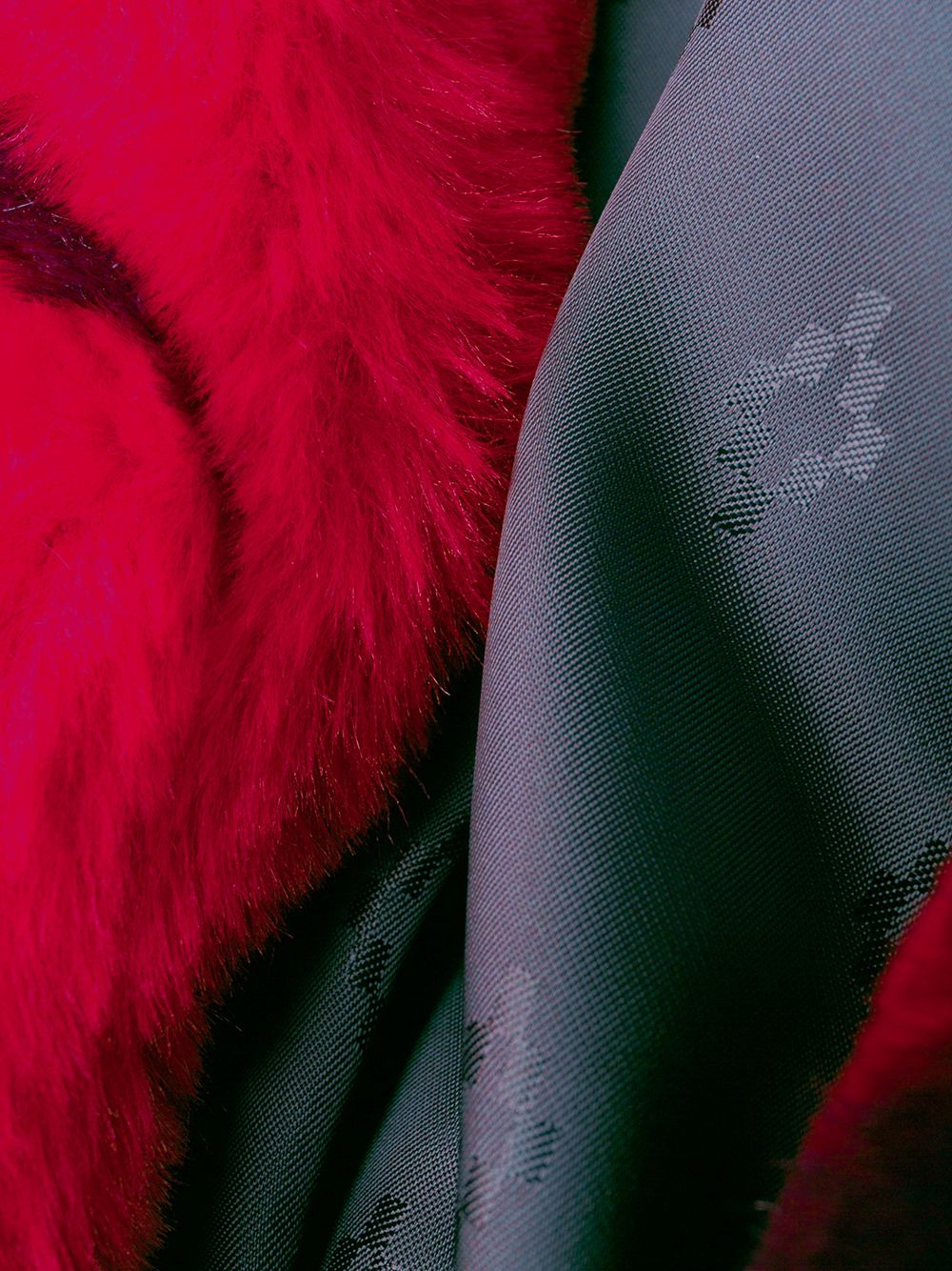 striped faux-fur coat - 6