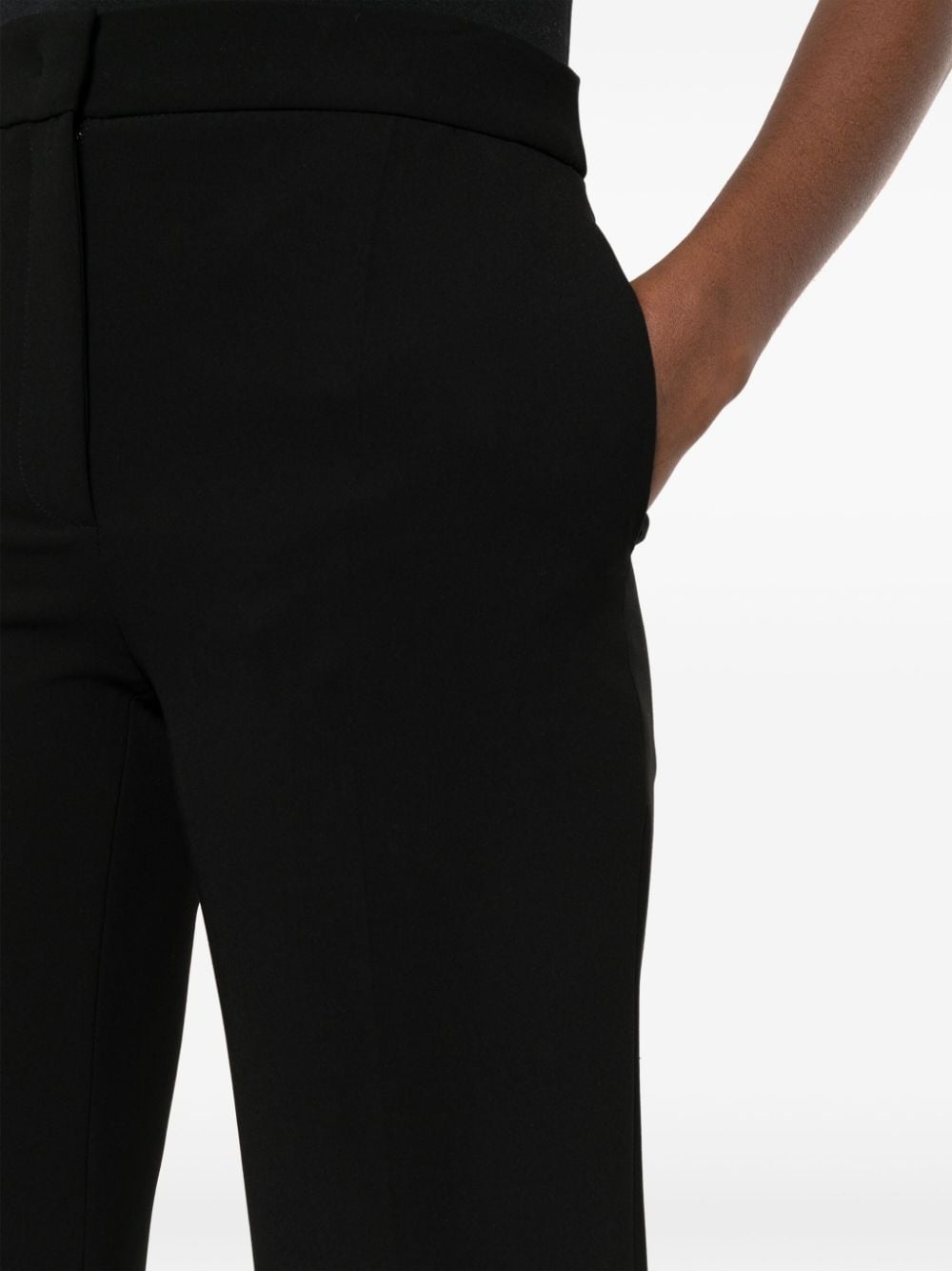 crepe mid-rise flared trousers - 5