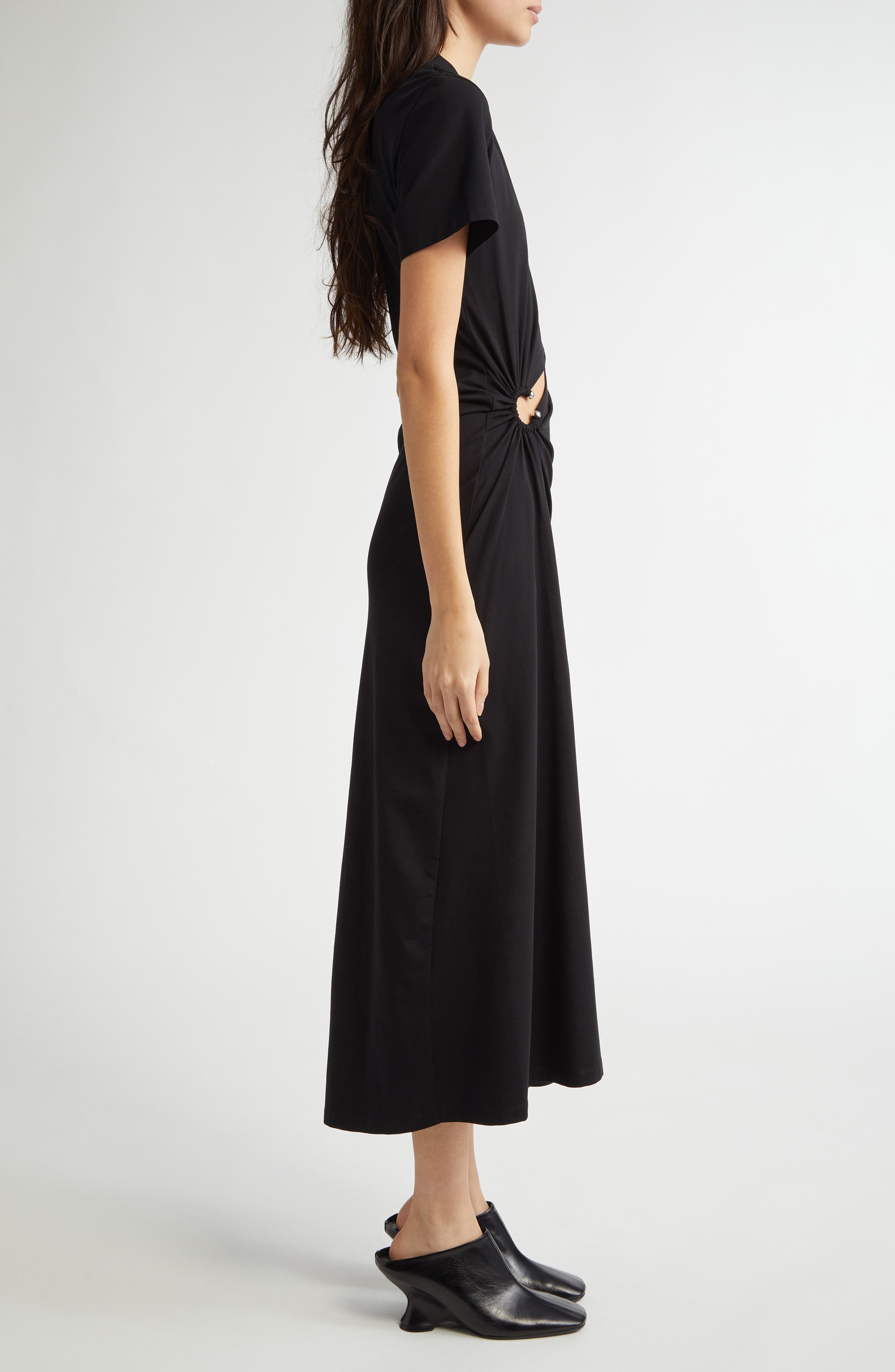 Rabanne Ring Pierced Jersey Dress in Black at Nordstrom - 3