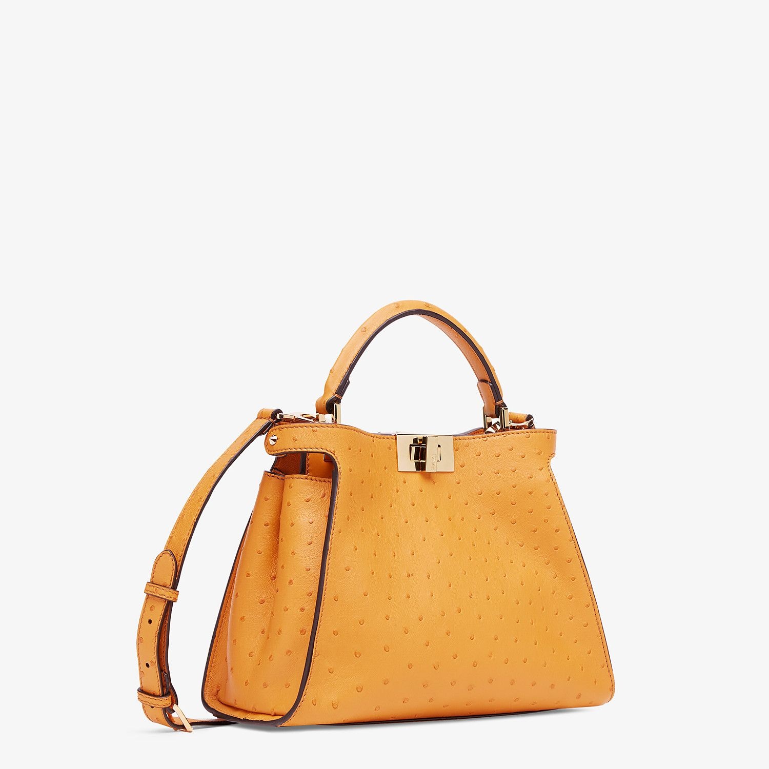 Yellow ostrich leather bag - 2