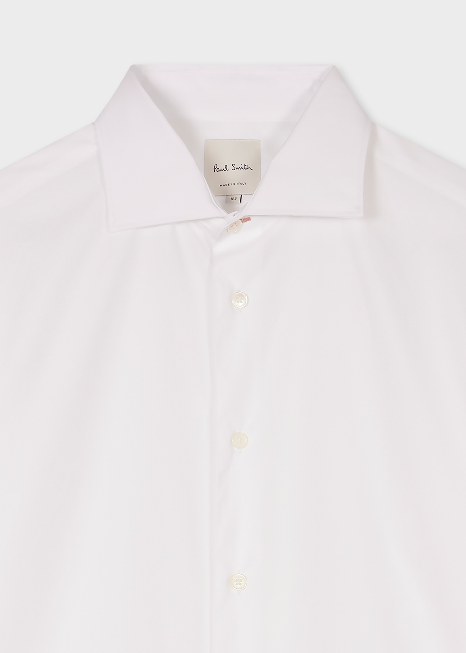 Slim-Fit White Cotton Cutaway Collar Shirt - 3