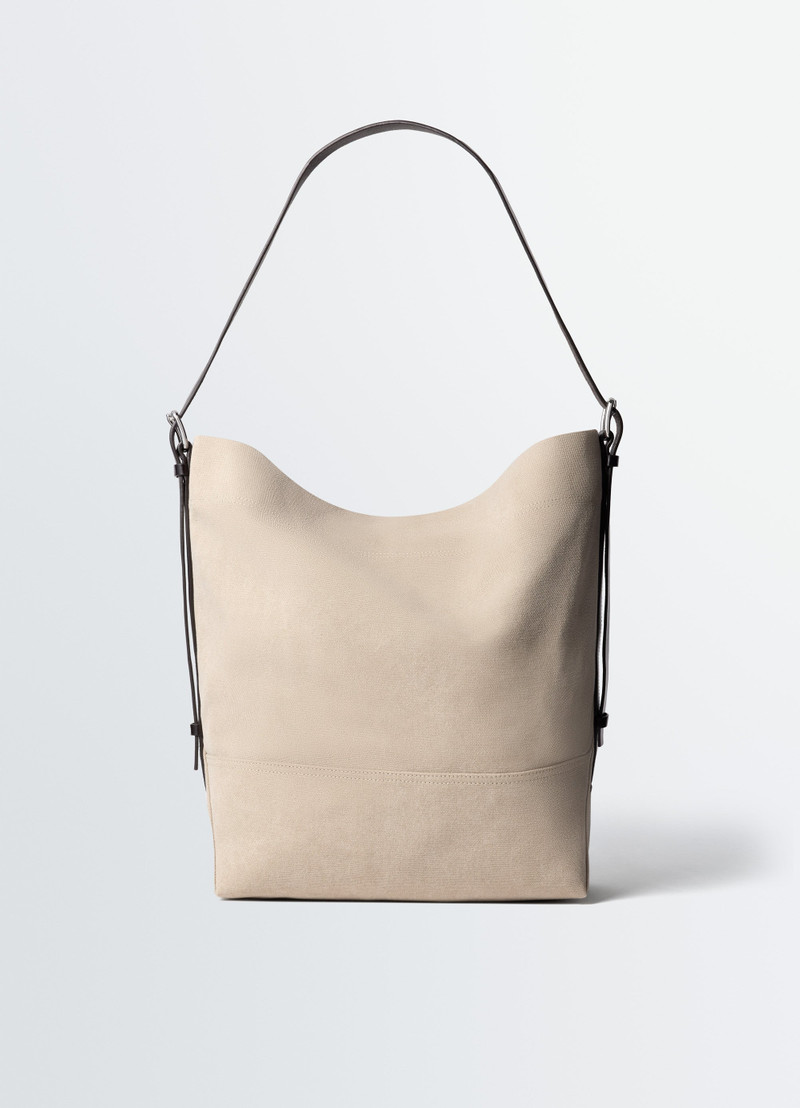 BELTED TOTE BAG IN COTTON CANVAS - 1