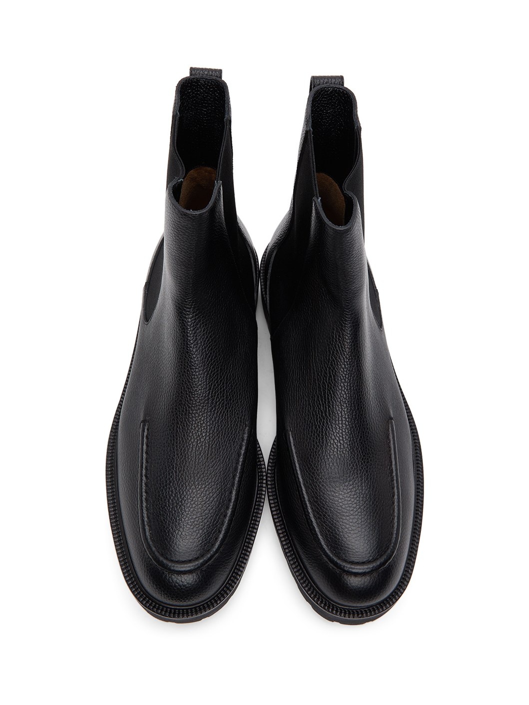 Black Pebble Grain Chelsea Boots - 5