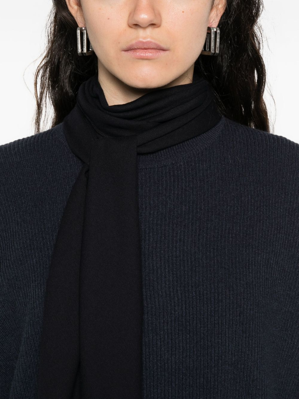 ribbed tie-neck dress - 5