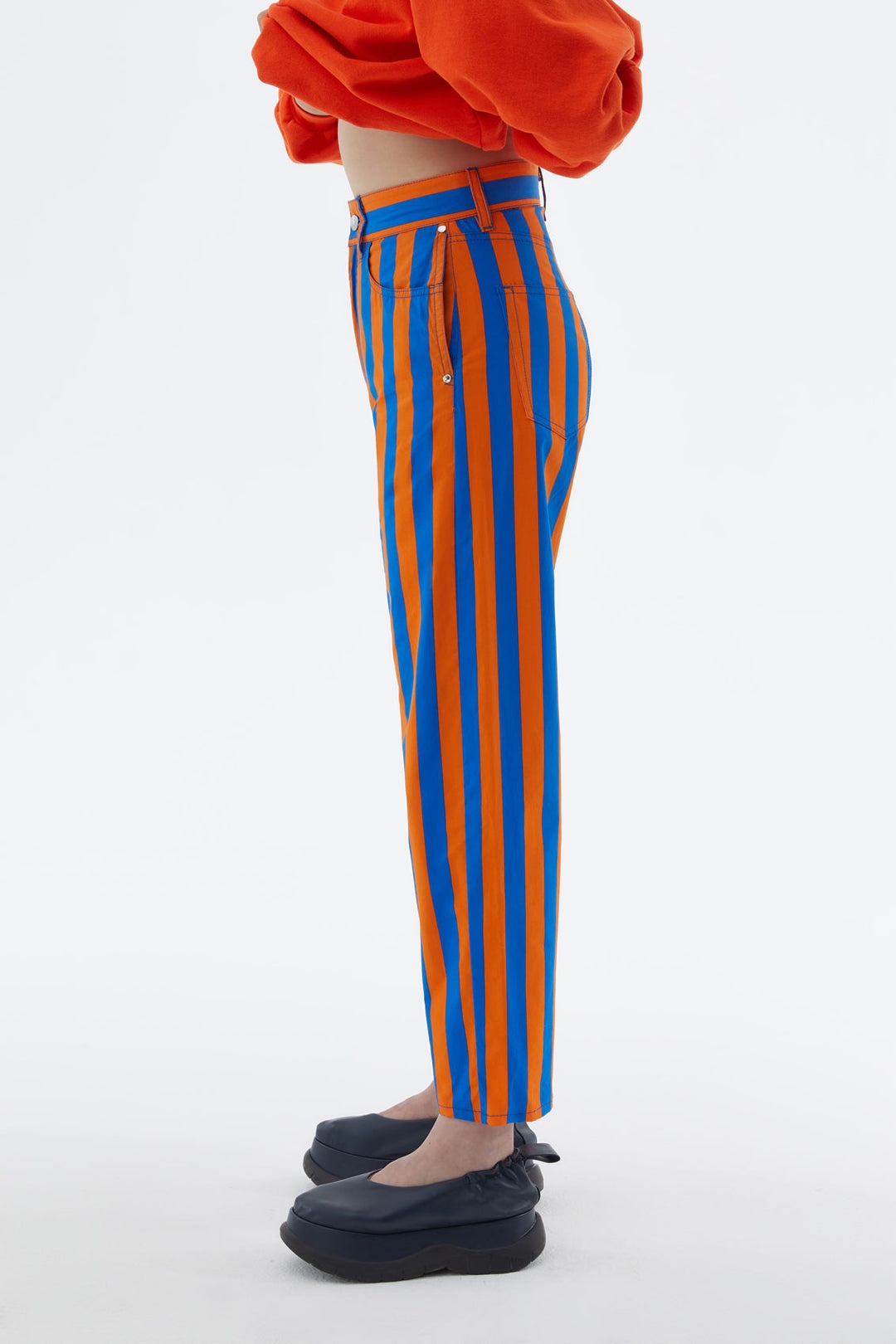 ORANGE & AZURE STRIPED PANTS - 3