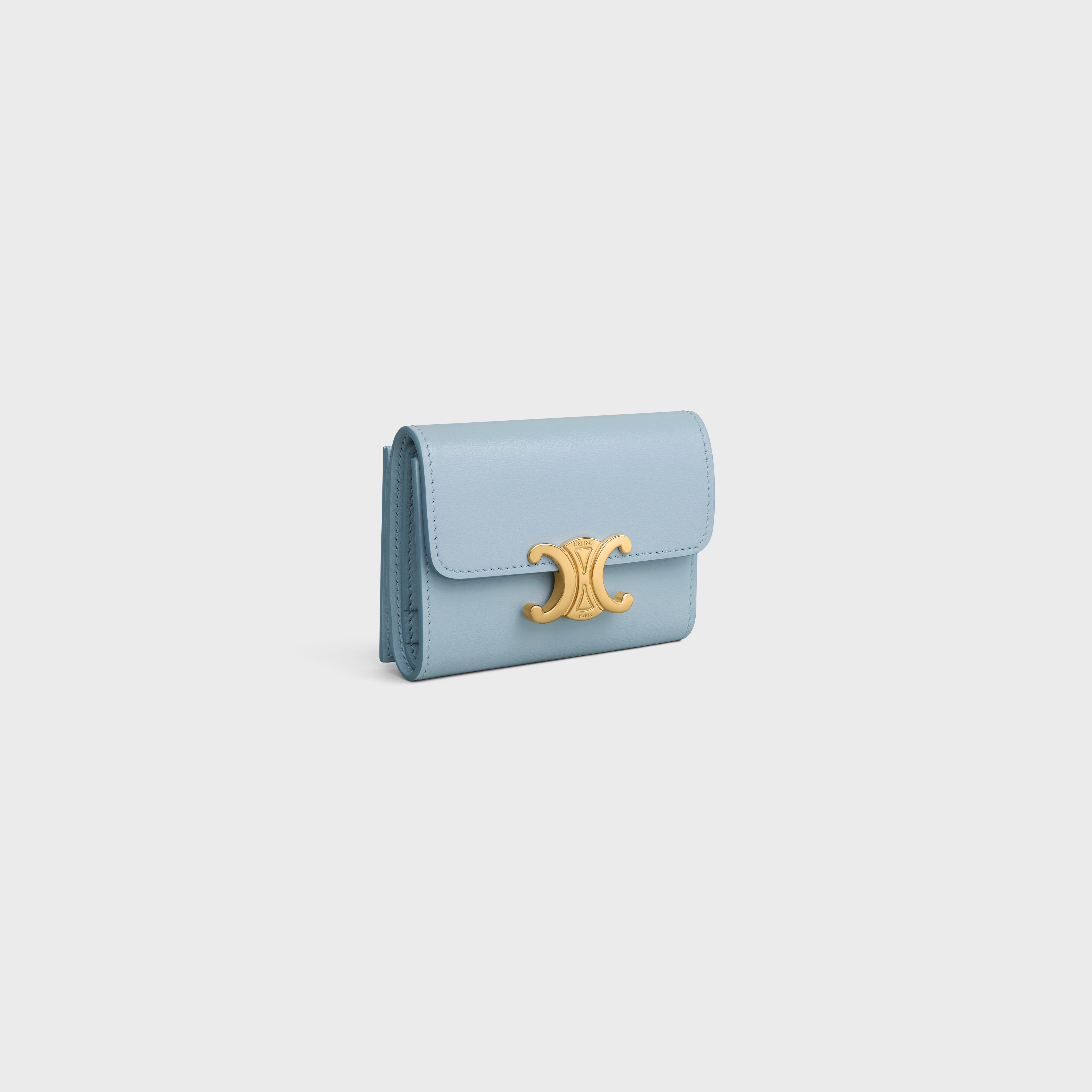 COMPACT WALLET WITH COIN TRIOMPHE in Shiny calfskin - 2