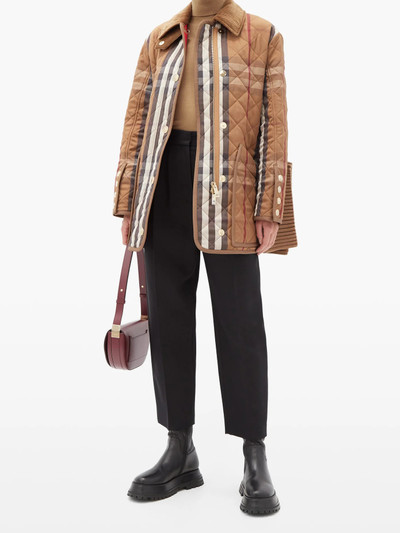 Burberry Ribbed-inserts Heritage-check quilted coat outlook