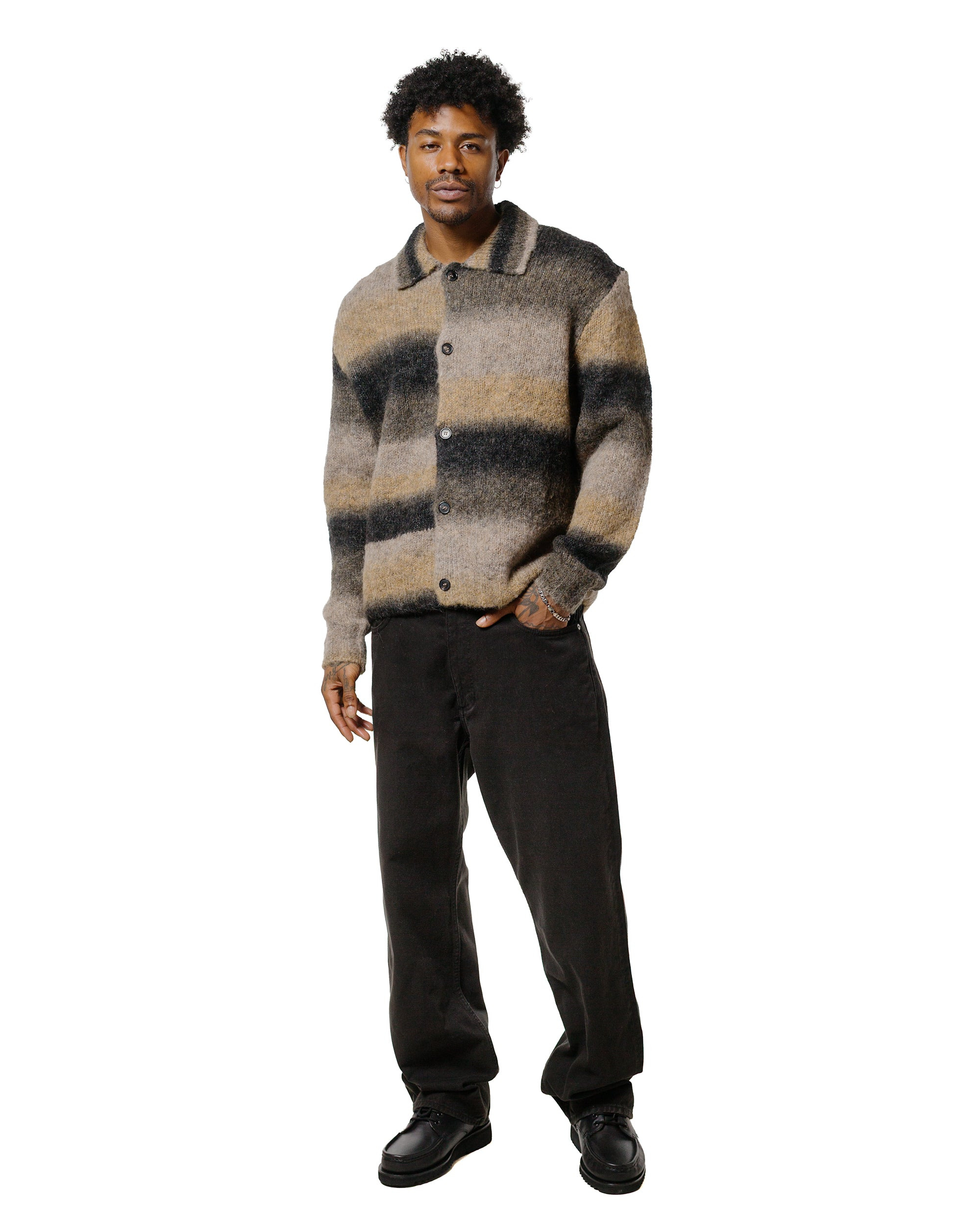 Erik Gradient Alpaca Wool Jacket Utility Khaki - 4