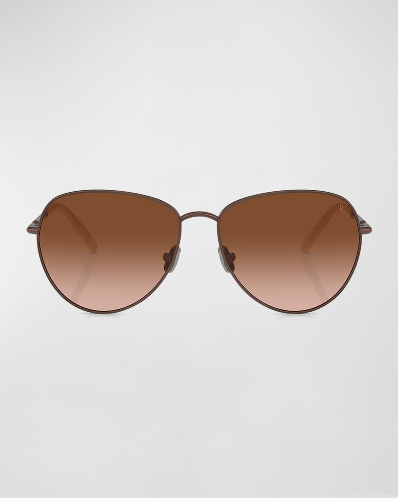 Oversized Titanium & Plastic Aviator Sunglasses 1