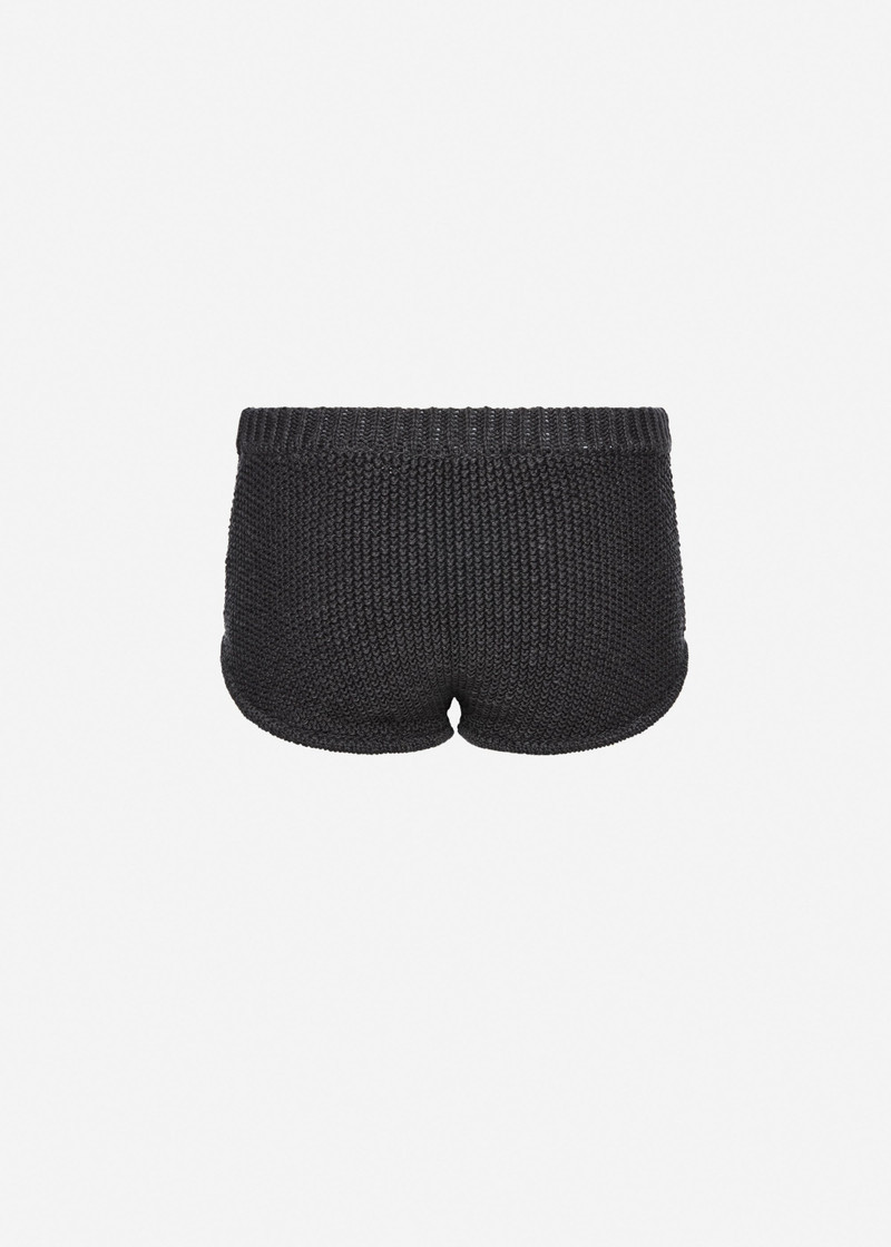 Cotton and linen knit shorts in grey 2