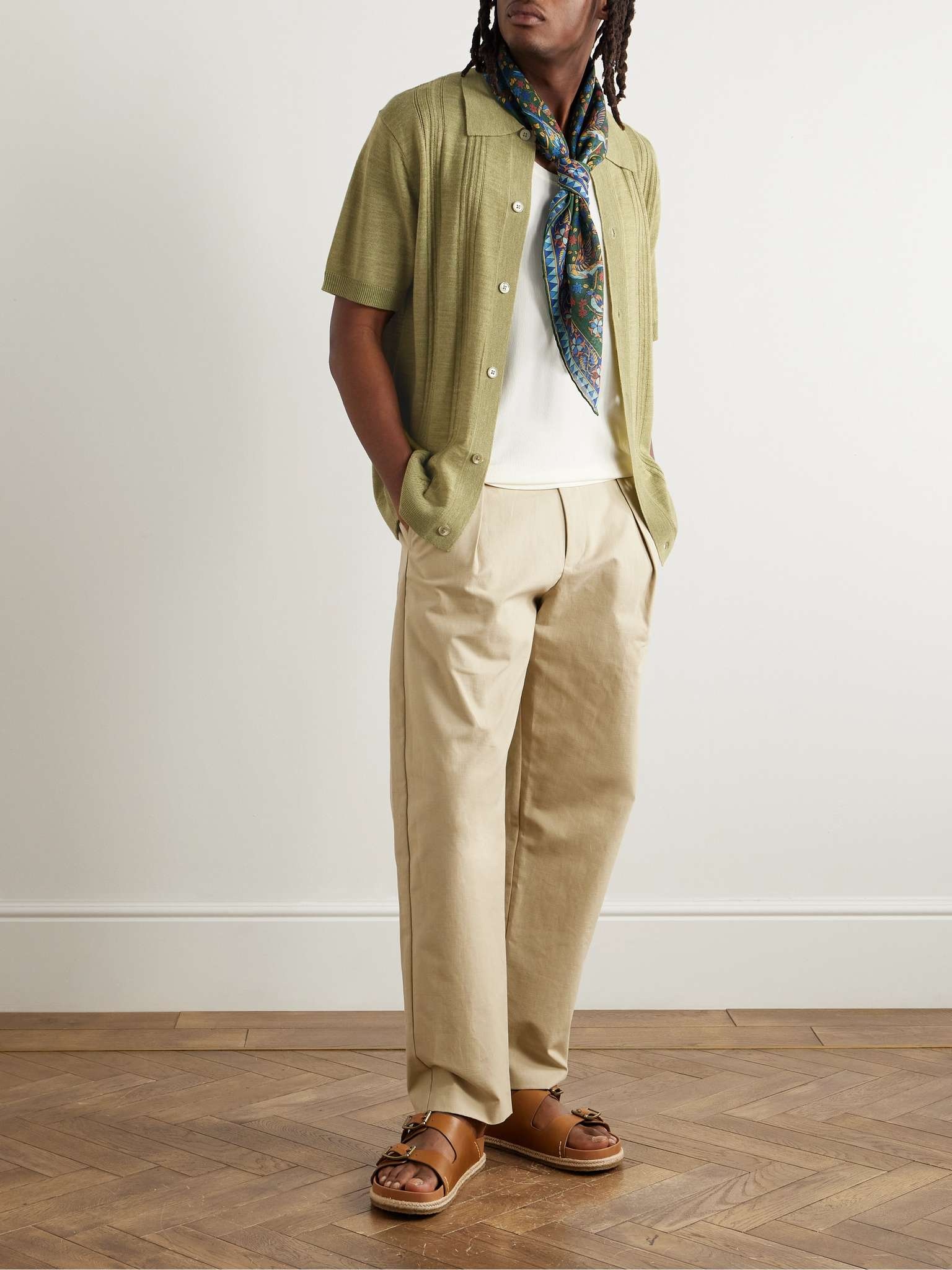 Thor 6584 Pointelle-Knit Wool-Blend Shirt - 2