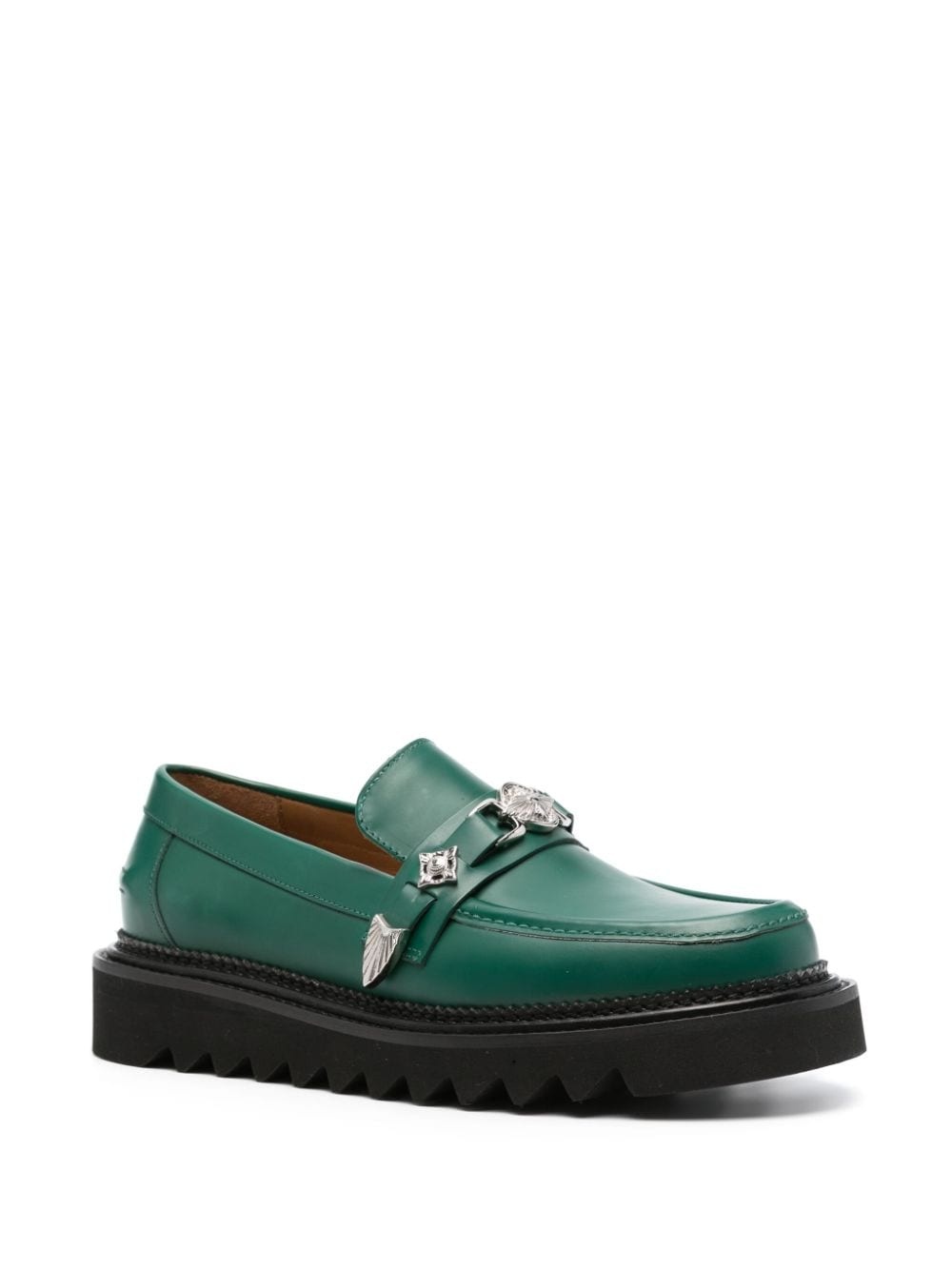 chunky leather loafers - 2