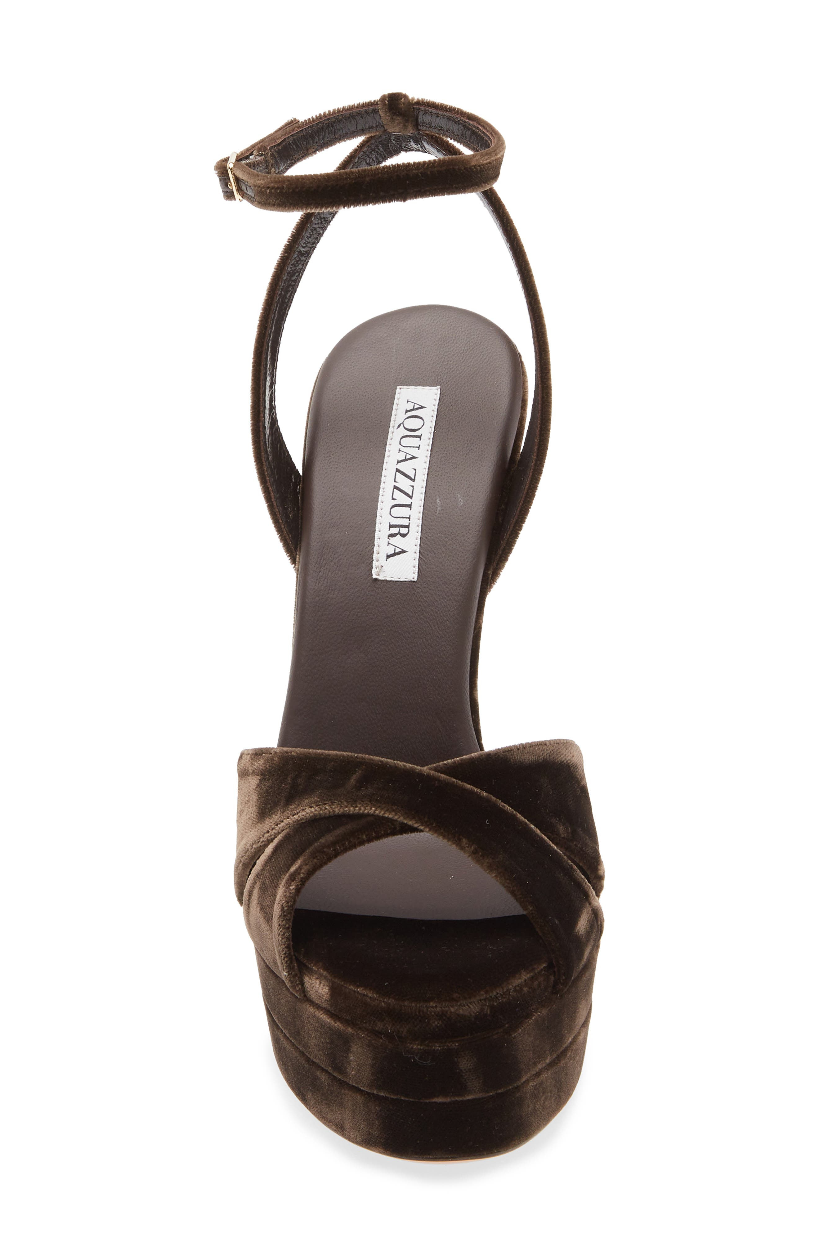 Aquazzura Divine Ankle Strap Platform Sandal in Espresso at Nordstrom - 4