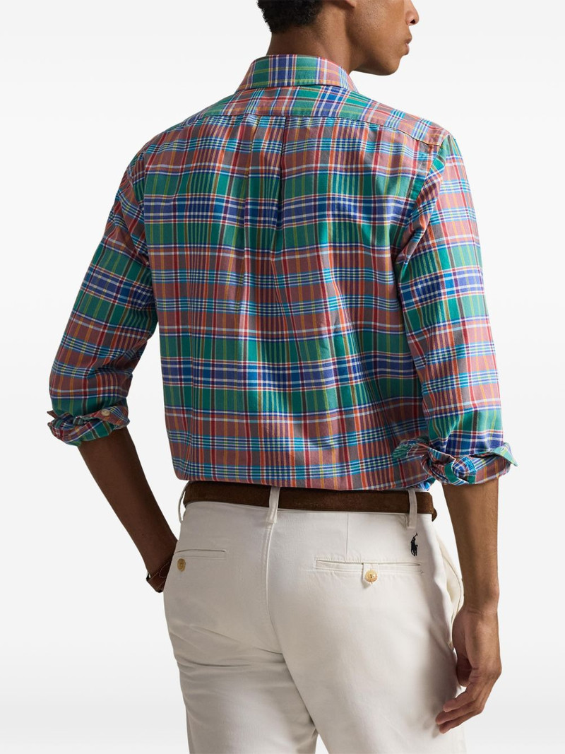 plaid-pattern logo-embroidered shirt 4