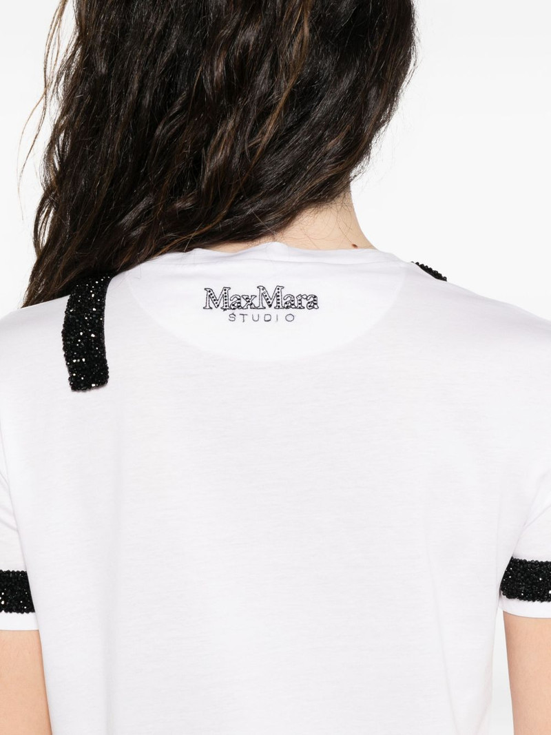 embellished-neckline cotton T-shirt 5