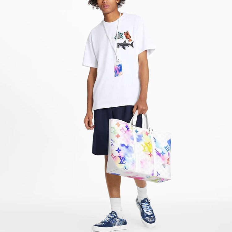 Men's LOUIS VUITTON animal Pattern Printing Short Sleeve White 1A8QXN - 2