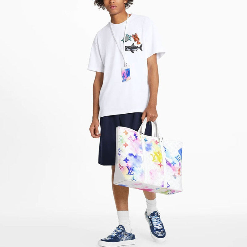 Louis Vuitton Men's LOUIS VUITTON animal Pattern Printing Short Sleeve White 1A8QXN outlook