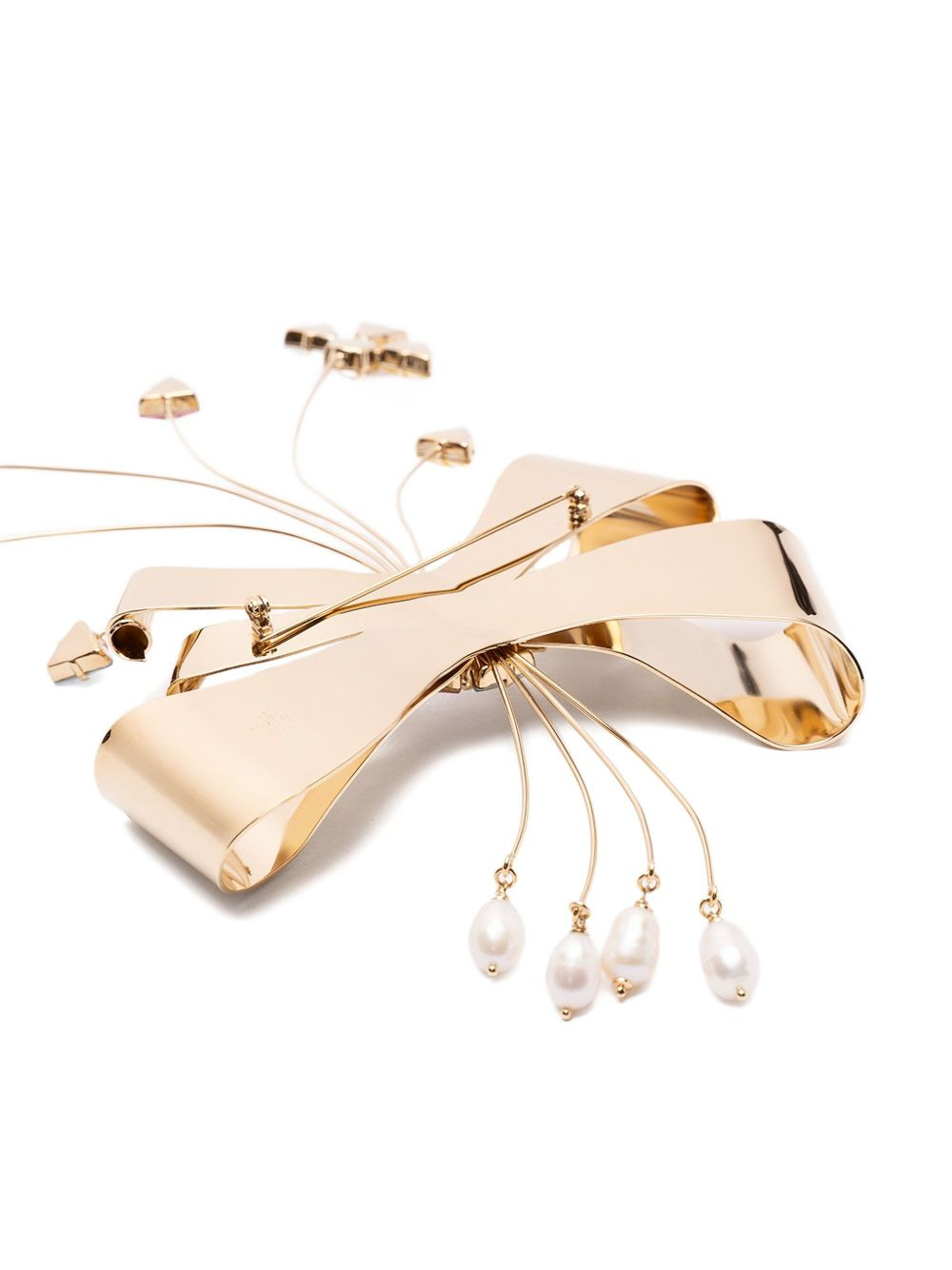 bow-shaped crystal brooch - 2