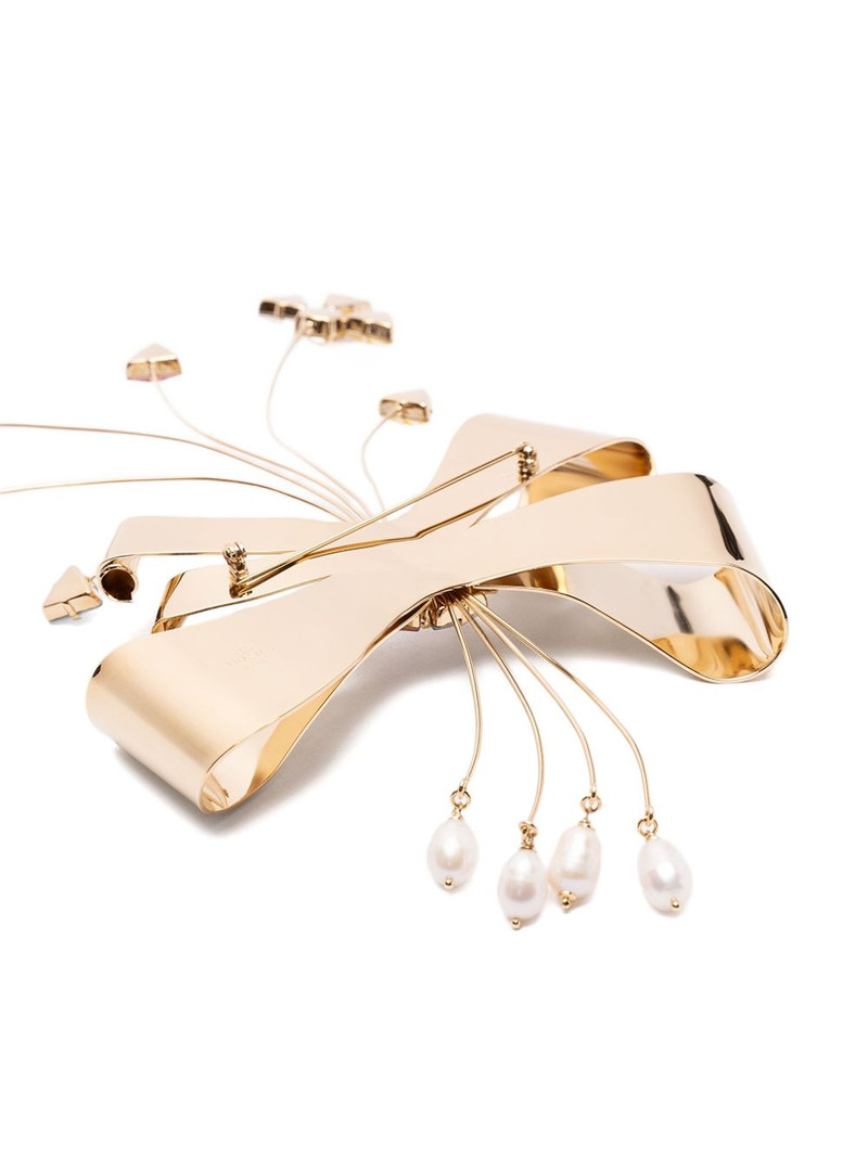 Valentino bow-shaped crystal brooch outlook