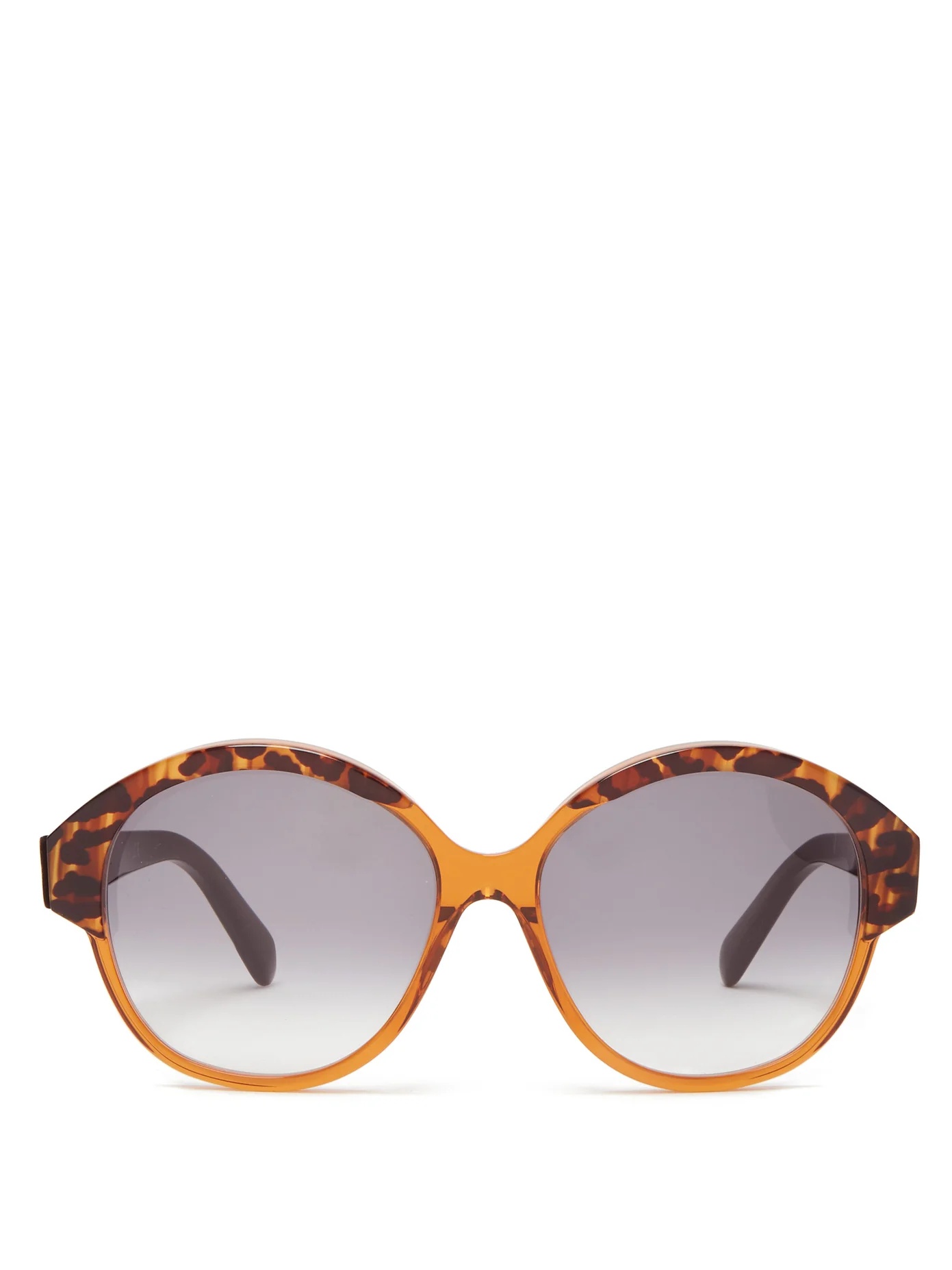 Round tortoiseshell-effect acetate sunglasses - 1