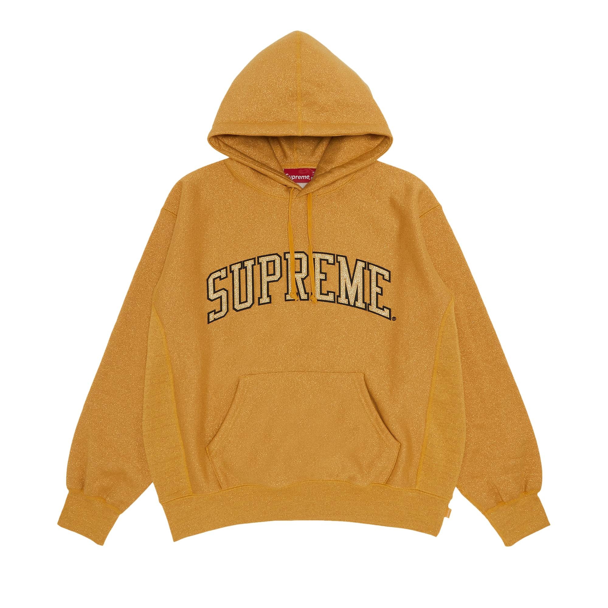 Supreme Supreme Glitter Arc Hooded Sweatshirt 'Gold' | REVERSIBLE