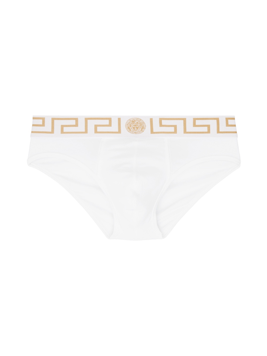 White Greca Border Briefs - 1