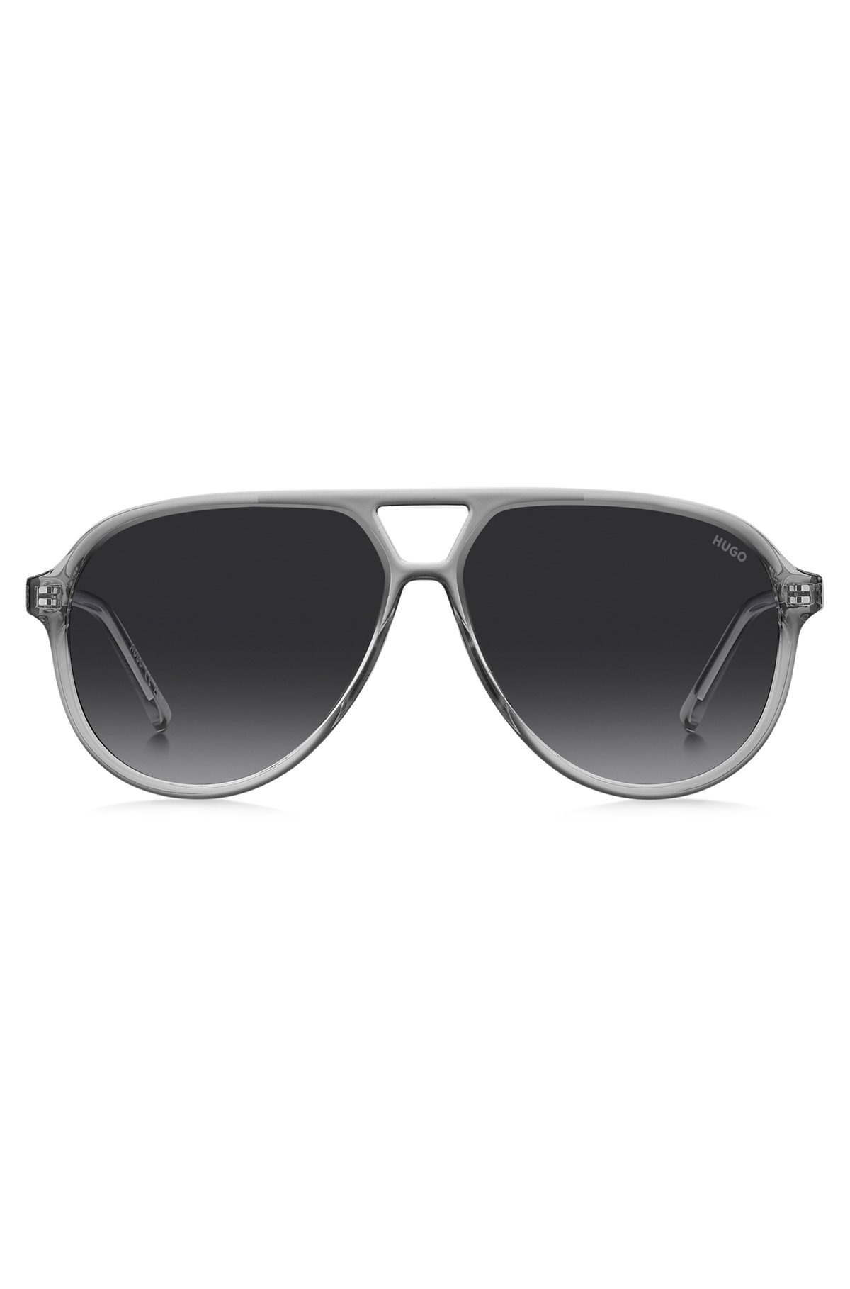 SQUARE SUNGLASSES IN TRANSPARENT BROWN ACETATE - 3