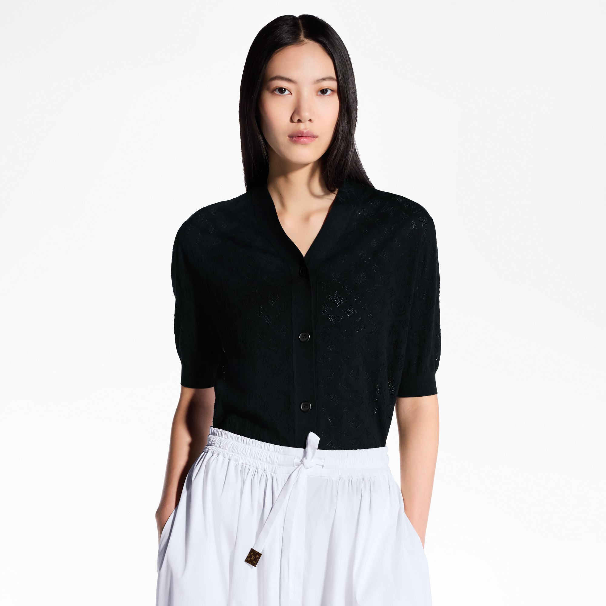 Mahina Monogram Short-Sleeved Cardigan - 2