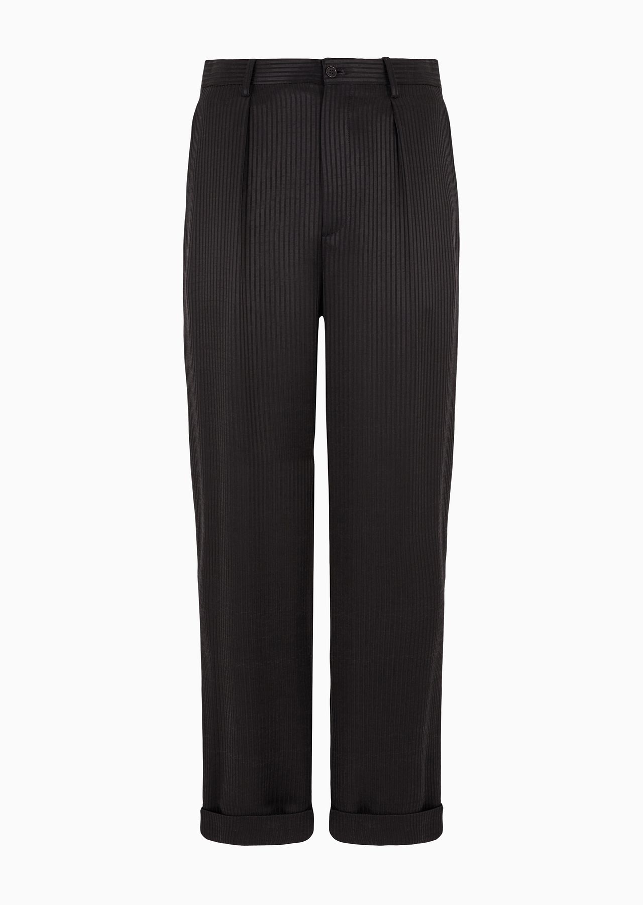 Ribbed cupro single-pleat trousers - 1