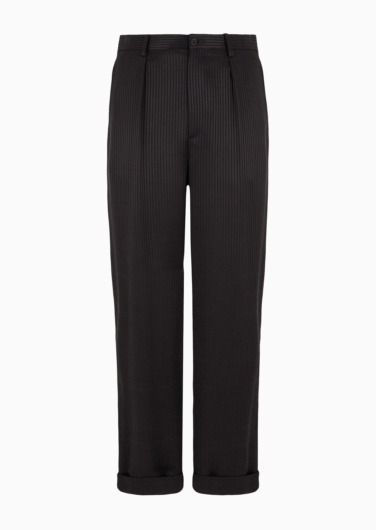 Ribbed cupro single-pleat trousers - 1