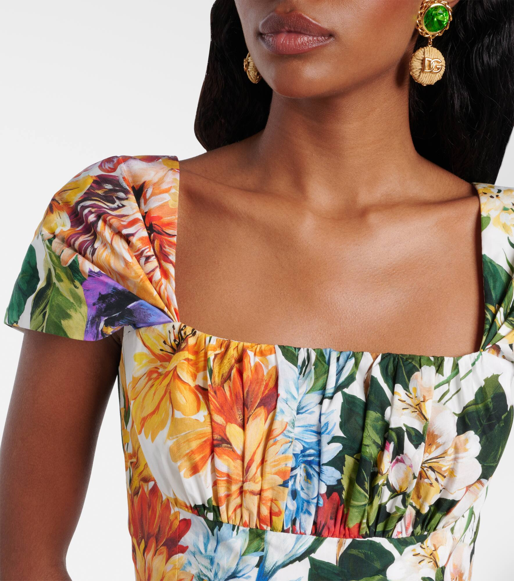 Floral cotton midi dress - 4