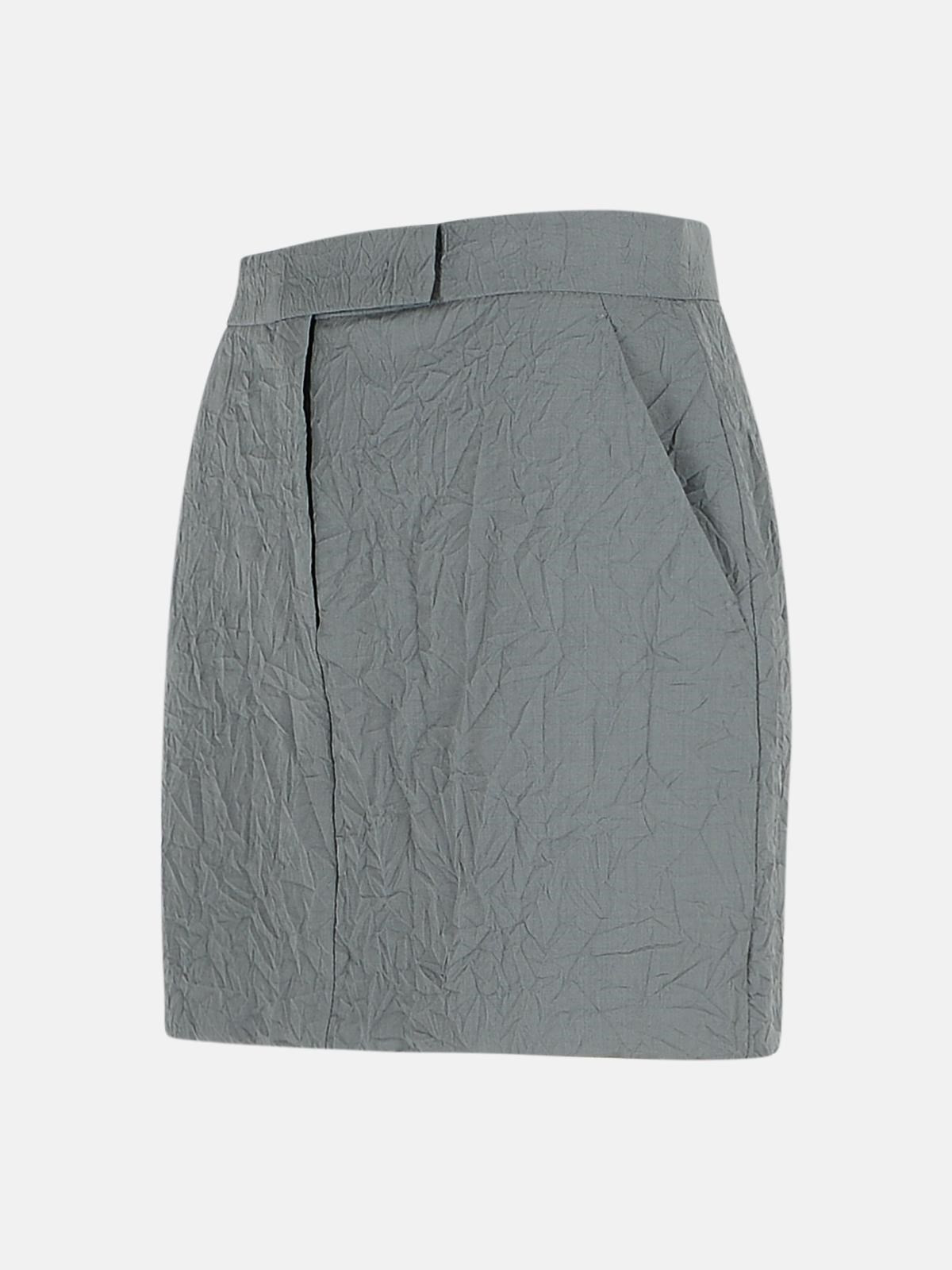 'ABATE' GREY VIRGIN WOOL SKIRT - 2