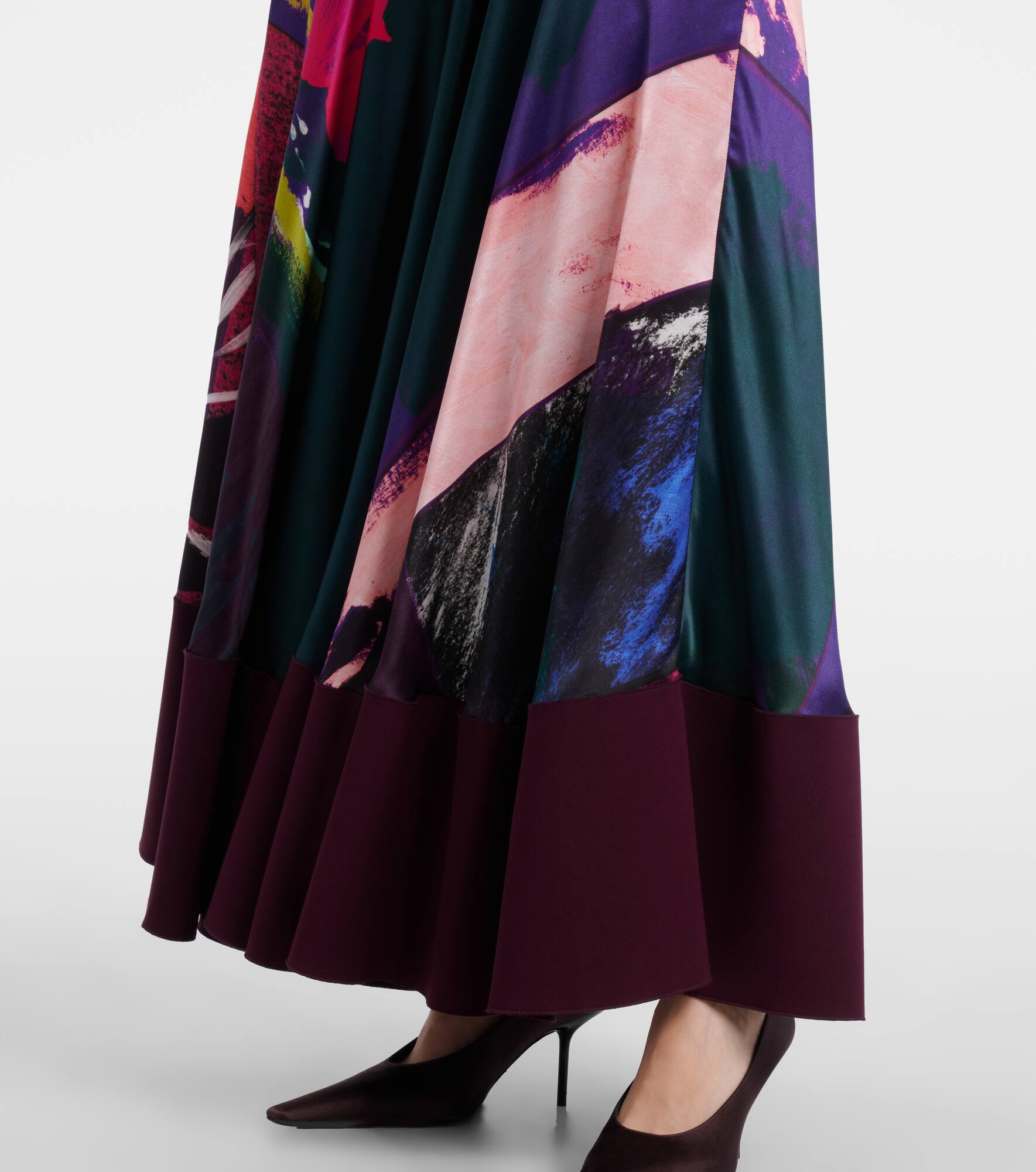 Munir printed silk satin gown - 5