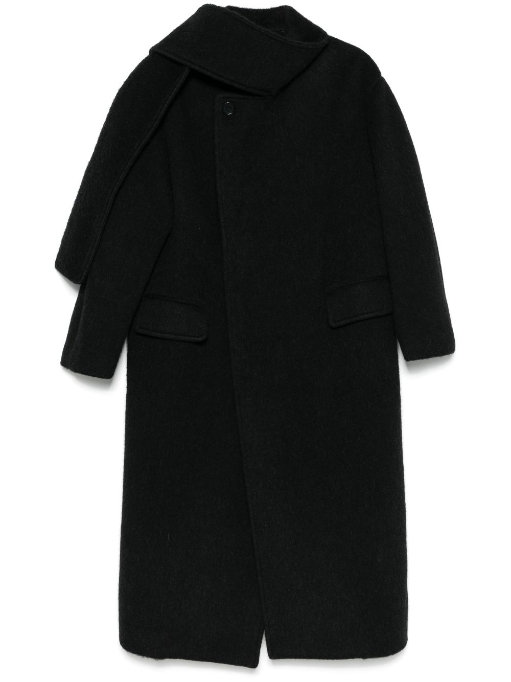 scarf-detailing coat - 1