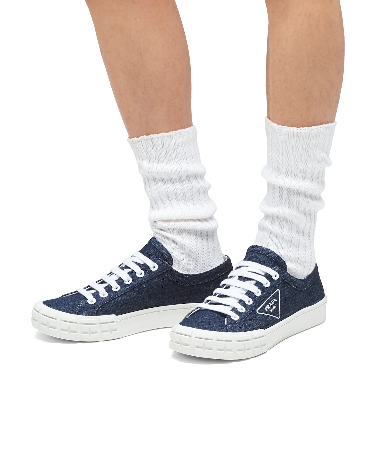 Prada Wheel Cassetta denim sneakers - 5