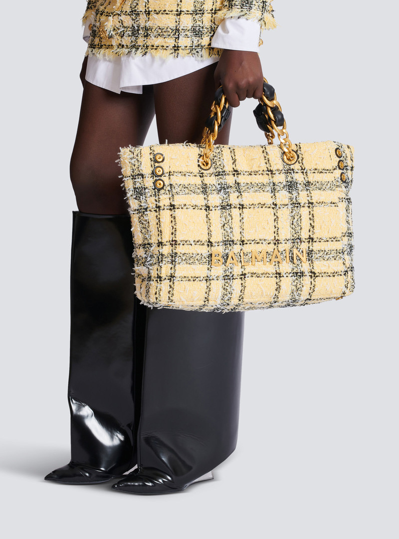 Plaid tweed 1945 tote bag 8