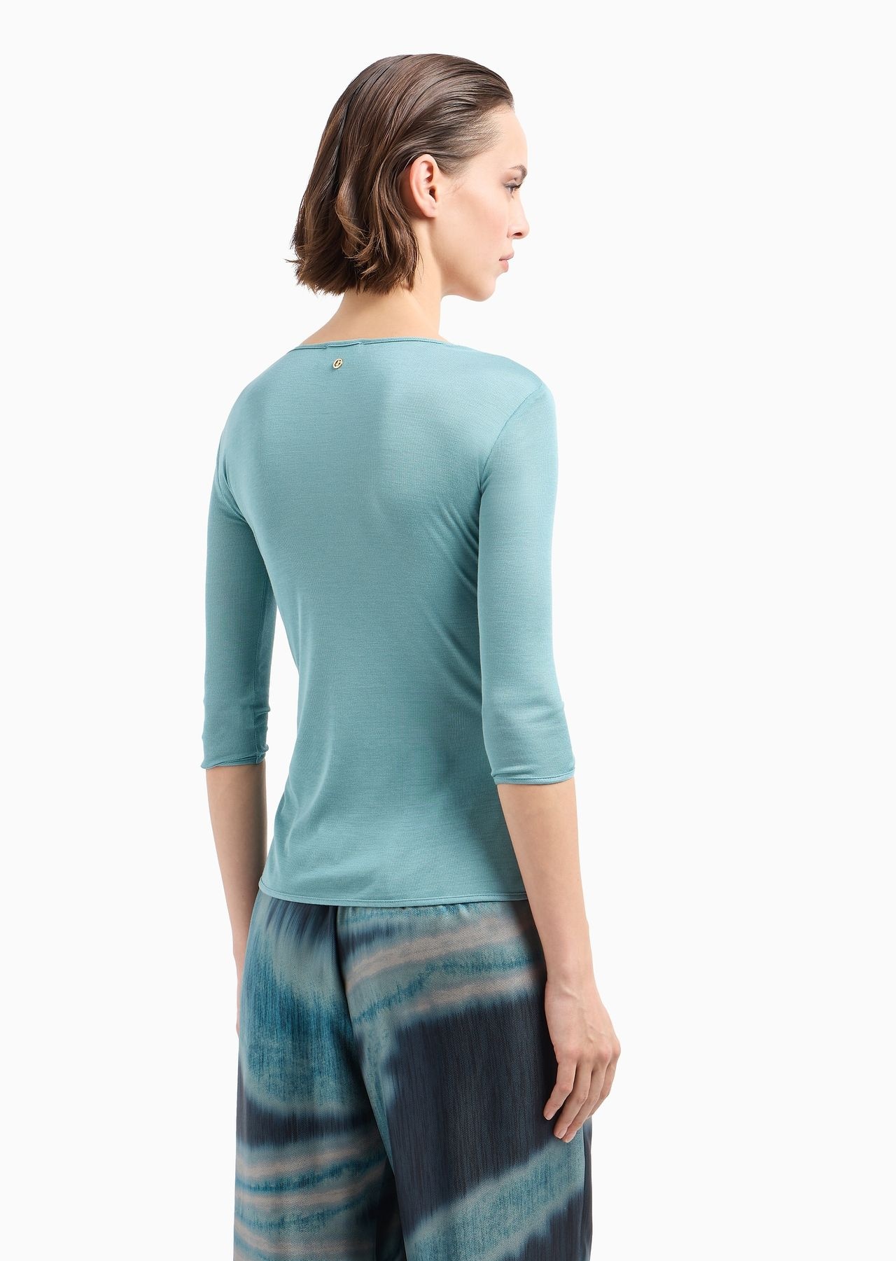 Silk-viscose jersey V-neck jumper - 3