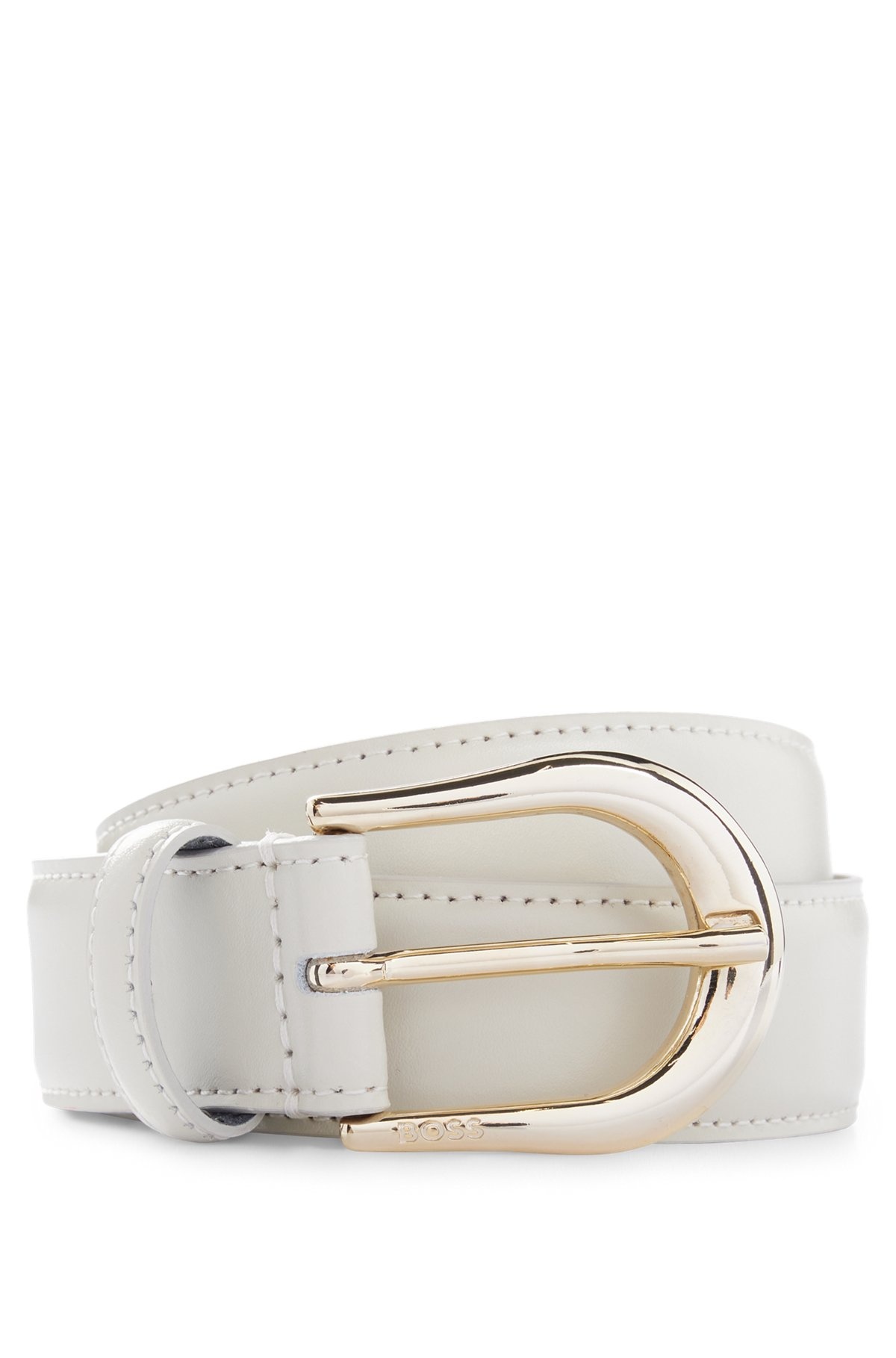 ITALIAN-LEATHER BELT WITH LOGO-ENGRAVED BUCKLE - 1
