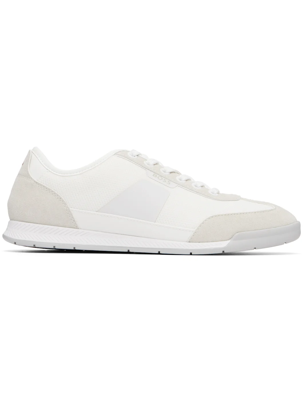 White Mesh Detailing Sneakers - 1