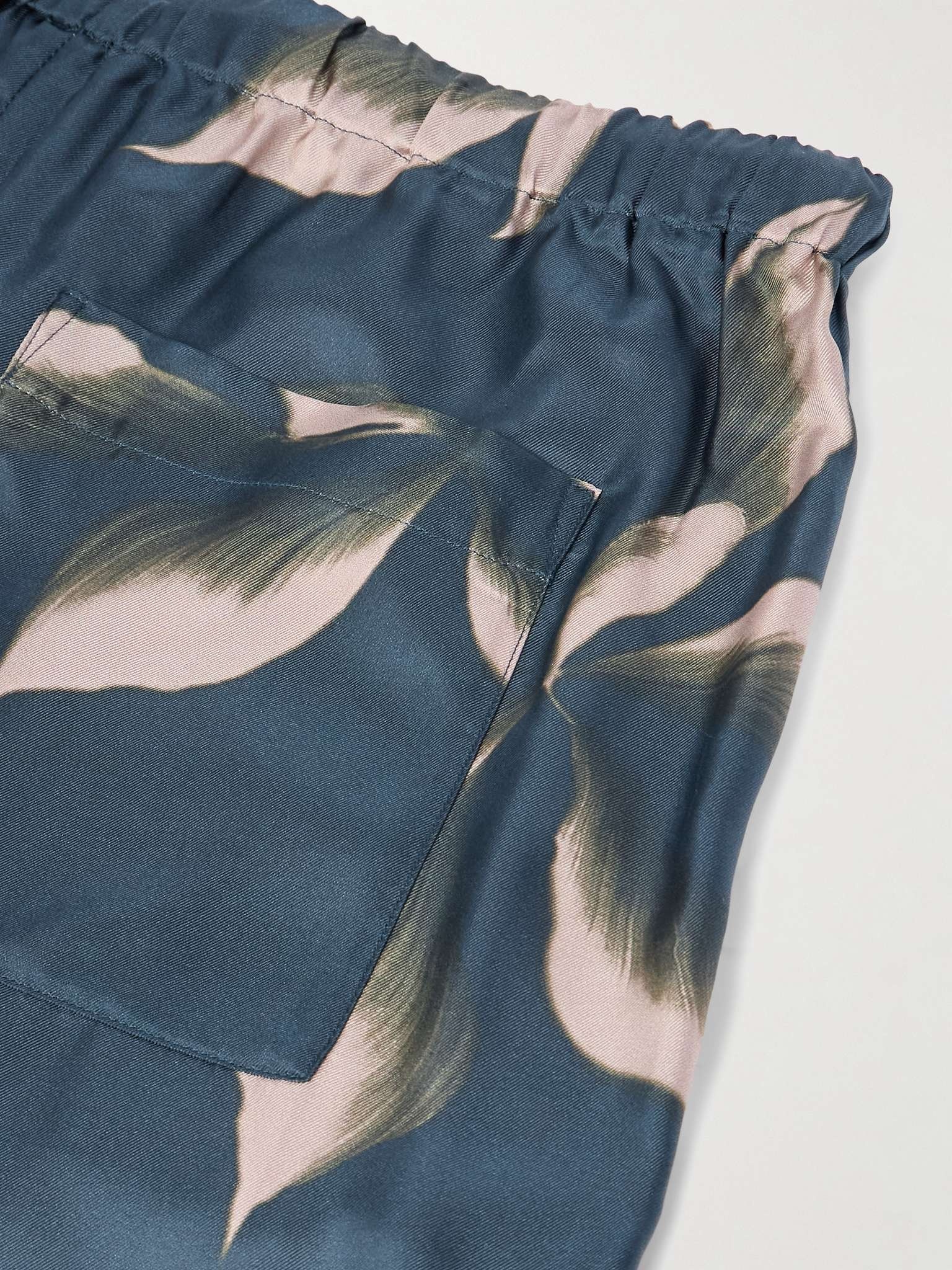 Straight-Leg Printed Silk-Twill Drawstring Shorts - 5