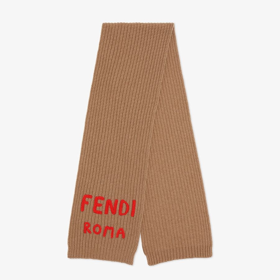 Beige wool scarf - 1