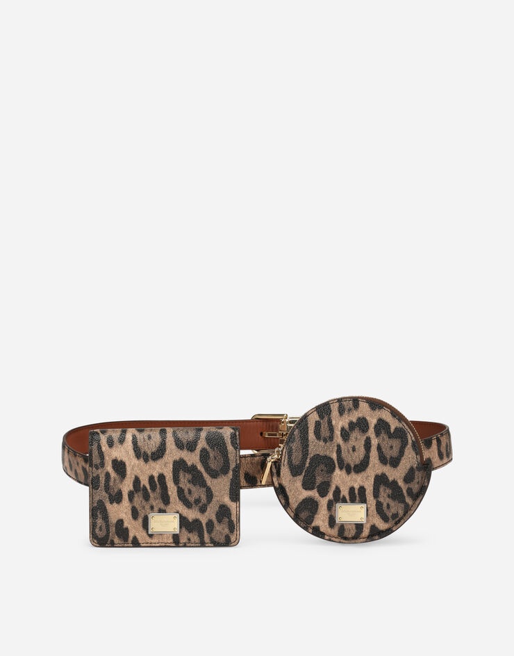 Leopard-print Crespo belt with mini bags - 1