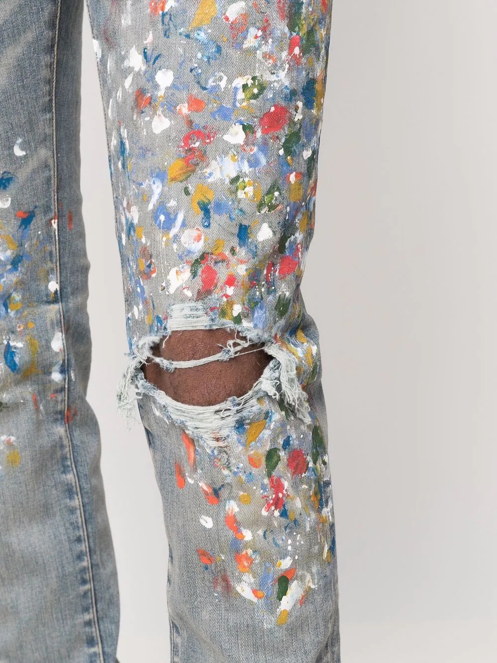 paint-splattered skinny jeans - 5