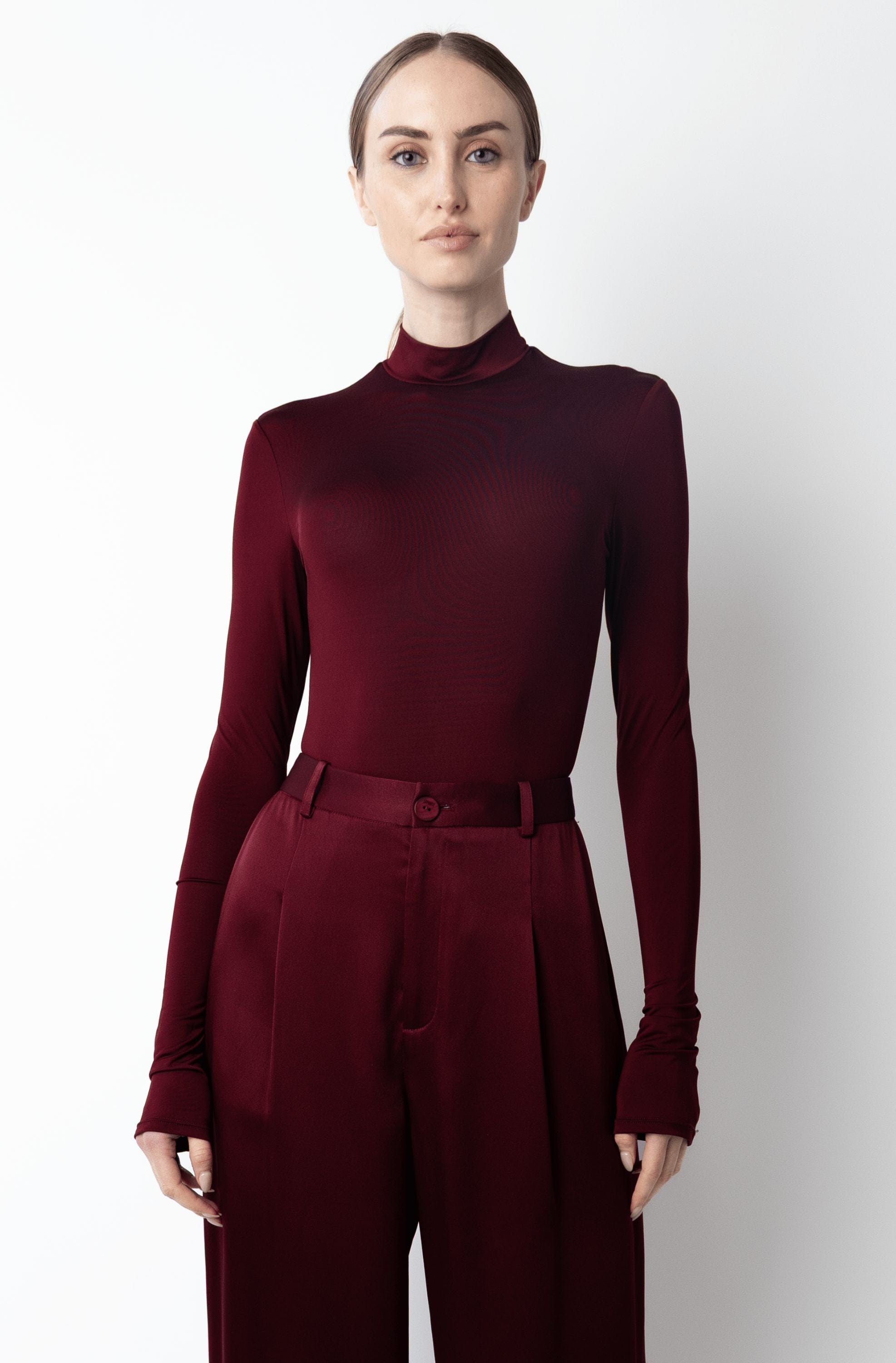 Jersey Mock Neck Bodysuit - 2
