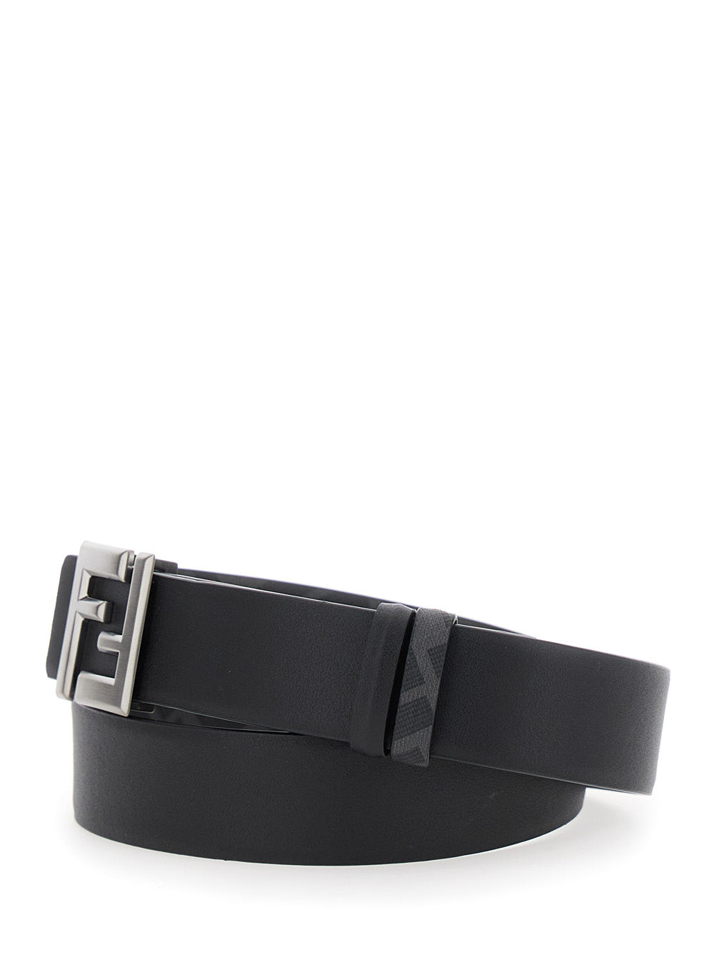 Fendi Men Black Reversible Belt With Ff Buckle In Leather Man - 2