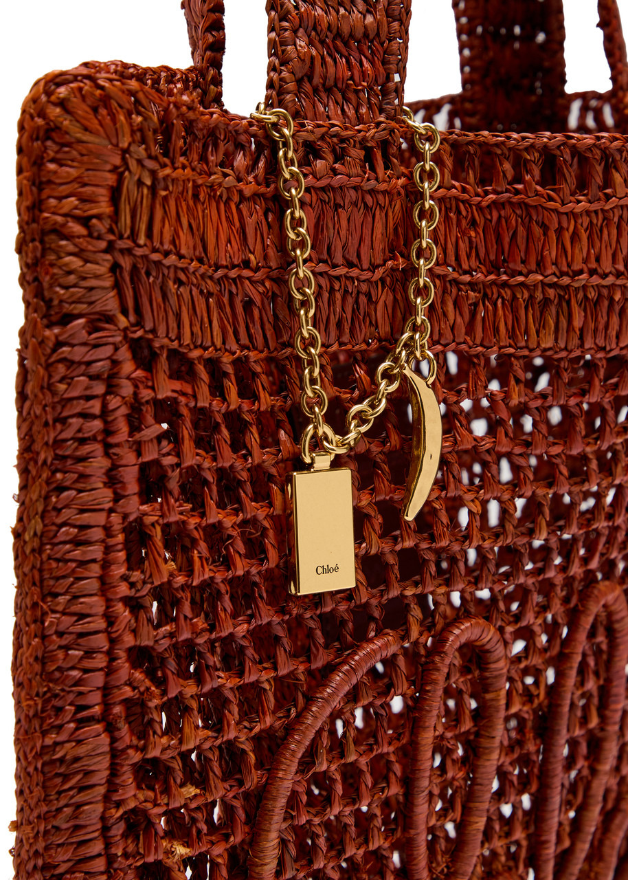 Chloe Summer Banana Logo Raffia Tote - 3