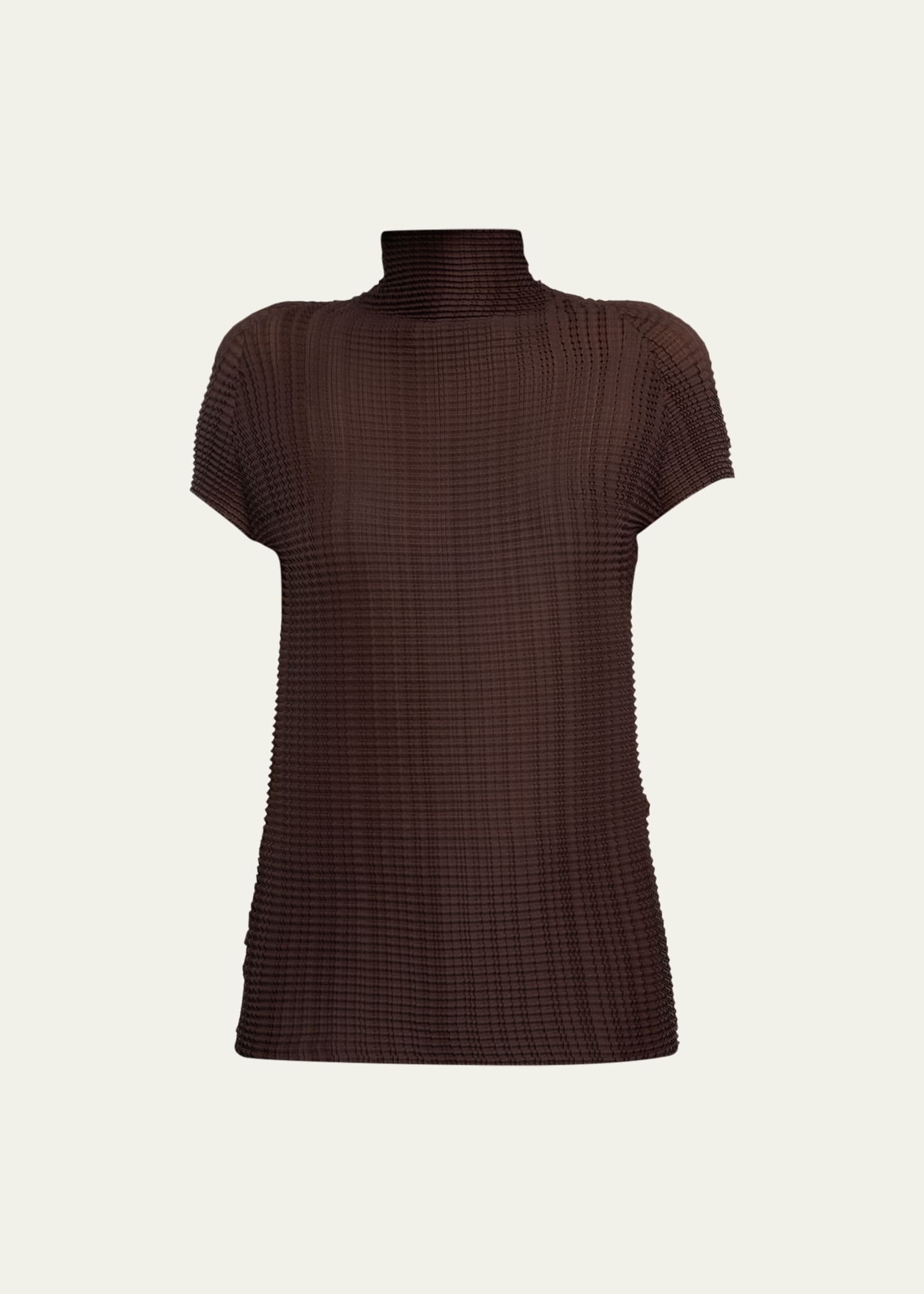 ISSEY MIYAKE Wooly Pleats-38 High-Neck Top | REVERSIBLE